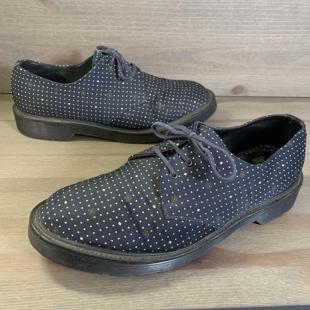Dr. Martens 1461 Shoes Adult 9 US‎ Navy Blue Polka Dot Made In England 14973410